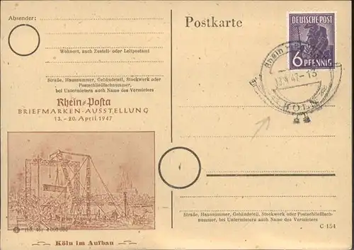 Koeln Rhein Briefmarken Ausstellung / Koeln /Koeln Stadtkreis