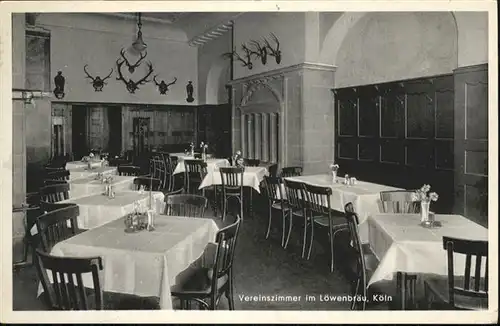 Koeln Rhein Verinszimmer im Loewenbraeu / Koeln /Koeln Stadtkreis