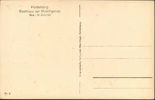 Heidelberg Neckar Gasthaus Hirschgasse / Heidelberg /Heidelberg Stadtkreis