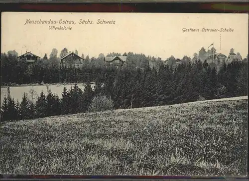 Bad Schandau Neuschandau-Ostrau Villenkolonie Saechsische Schweiz Gasthaus Ostrauer-Scheibe *