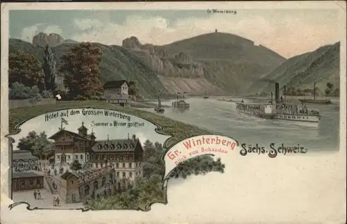 Bad Schandau Grosser Winterberg Hotel  Flussdampfer x