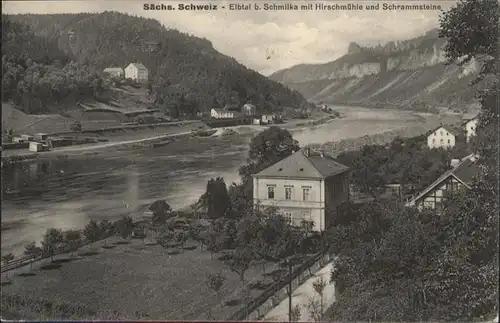 Bad Schandau Elbtal Schmilka Hirschmuehle Schrammsteine *