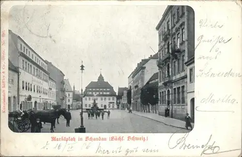 Bad Schandau Marktplatz Kutsche Brunnen x