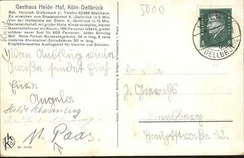 Koeln Gasthaus Heide Hof
