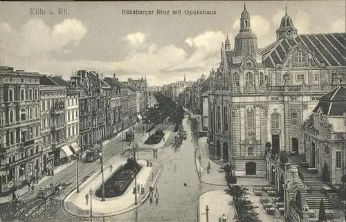 Koeln Habsburgerring Opernhaus Strassenbahn Kutsche