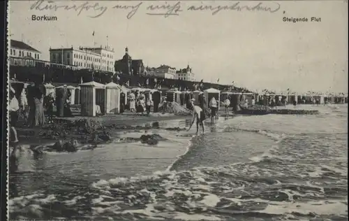 Borkum Nordseebad Borkum Flut Strand x / Borkum /Leer LKR