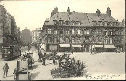 Lille Strassenbahn Place Theatre Rue Manneliers x