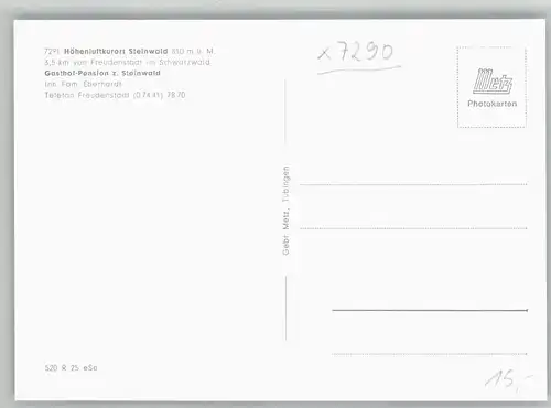 Freudenstadt Steinwald Gasthof Pension zum Steinwald *