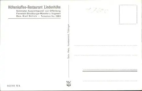 Offenburg Kaffe Restaurant Lindenhoehe *