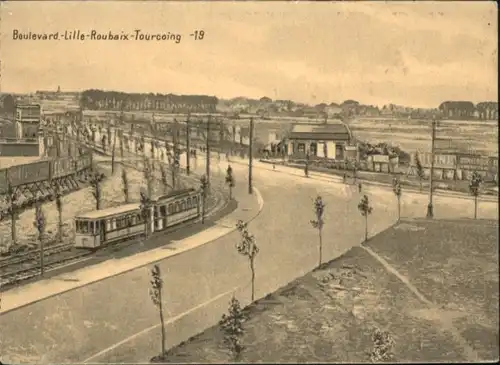 Lille Boulevard Roubaix Tourcoing Strassenbahn *