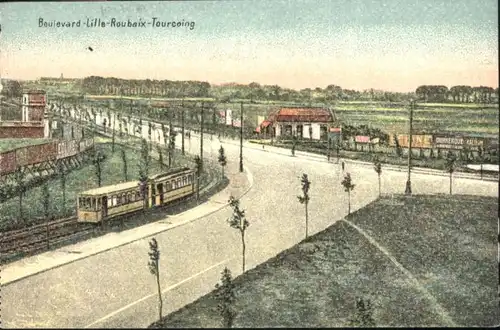 Lille Boulevard Roubaix Tourcoing Strassenbahn *