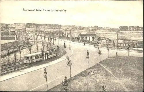 Lille Boulevard Roubaix Tourcoing Strassenbahn *