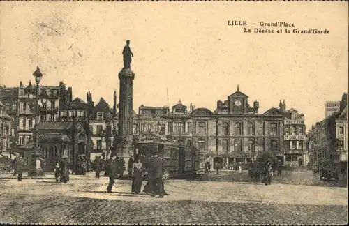 Lille Grand Place Deesse Strassenbahn x