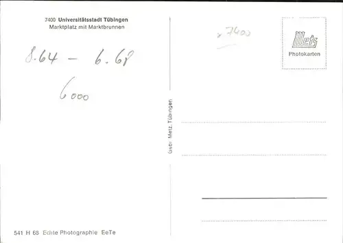 Tuebingen Marktplatz Kat. Tuebingen