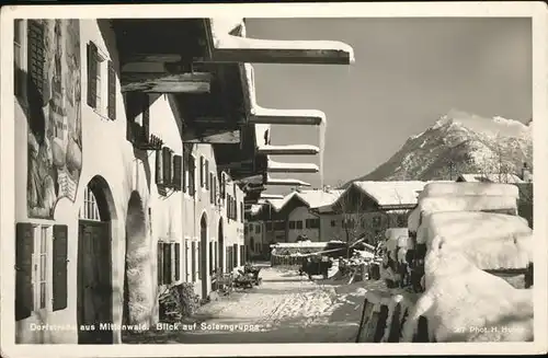 Mittenwald Solerngruppe Dorfstrasse Kat. Mittenwald