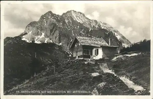 Mittenwald St Anton Huette Wetterstein Kat. Mittenwald