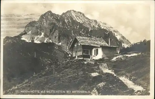 Mittenwald St Anton Huette Wetterstein Kat. Mittenwald