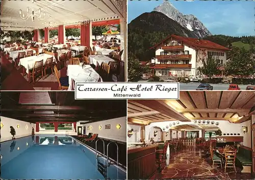 Mittenwald Terrassen Cafe Hotel Rieger Kat. Mittenwald