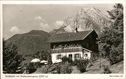 Mittenwald Groeblalm Wettersteinspitze Kat. Mittenwald