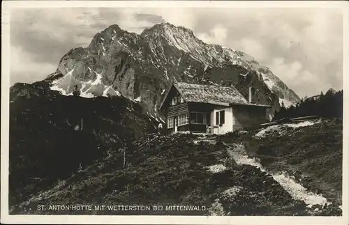 Mittenwald St Antonhuette Wetterstein Kat. Mittenwald