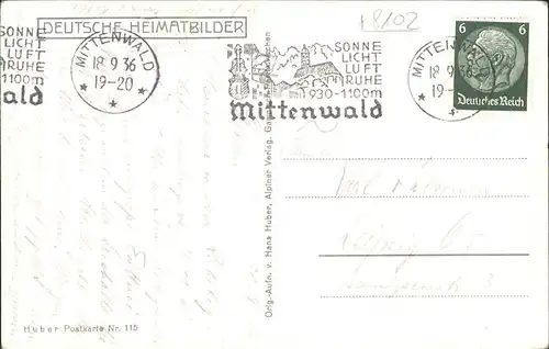 Mittenwald Geigenbauer J Reiter Kat. Mittenwald