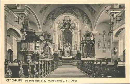 Offenburg Inneres der Stadtpfarrkirche Hl. Kreuz Kat. Offenburg
