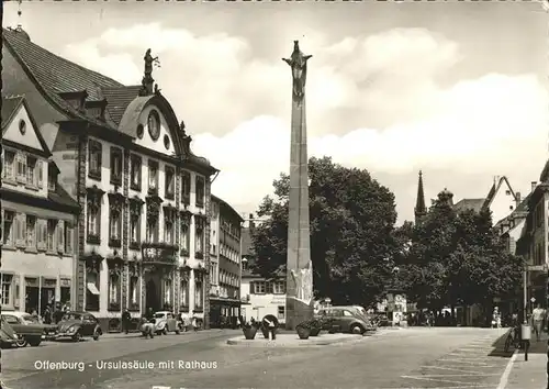 Offenburg Ursulasaeule Rathaus Kat. Offenburg