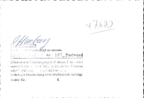 Offenburg [handschriftlich] Flugaufnahme Kat. Offenburg