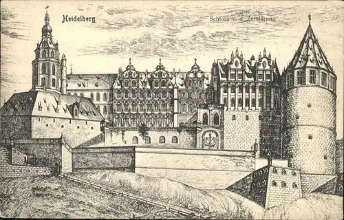 Heidelberg Schloss vor der Zerstoerung Kat. Heidelberg
