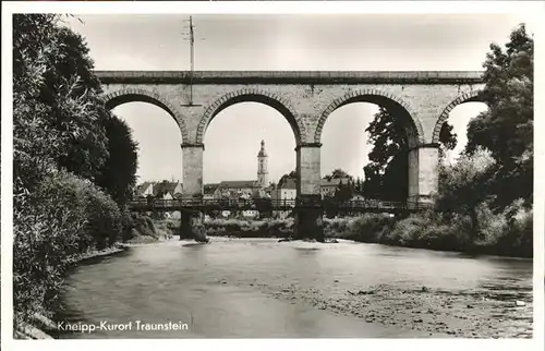 Traunstein Kneipp-Kurort Bruecke Kat. Traunstein