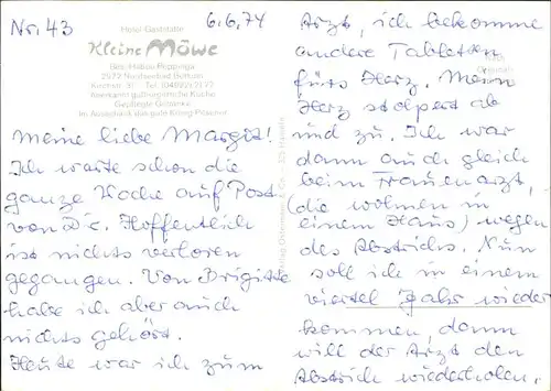 Borkum Nordseebad Hotel Kleine Moewe / Borkum /Leer LKR