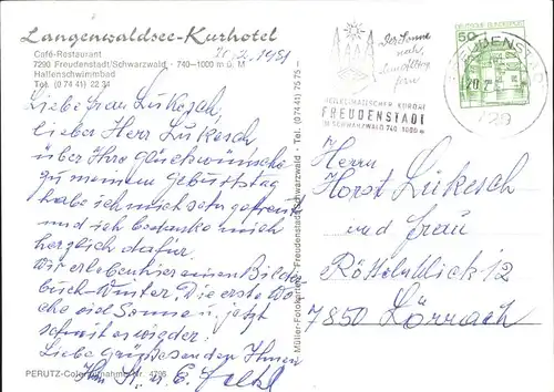 Freudenstadt Langenwaldsee Kurhotel Kat. Freudenstadt