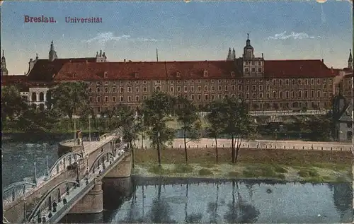 wz42463 Breslau Niederschlesien Universitaet Bruecke Kategorie. Wroclaw Alte Ansichtskarten