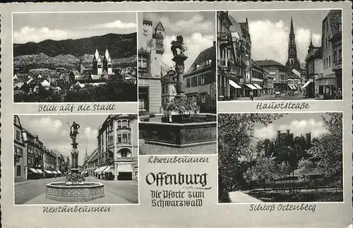 Offenburg Neptunbrunnen Schloss Ortenberg Loewenbrunnen Kat. Offenburg