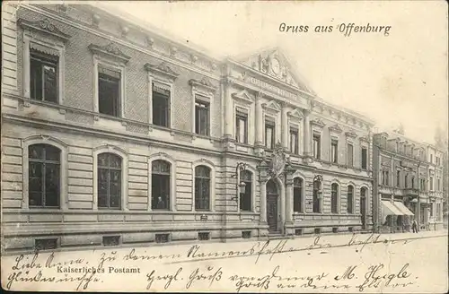 Offenburg Kaiserliches Postamt Kat. Offenburg