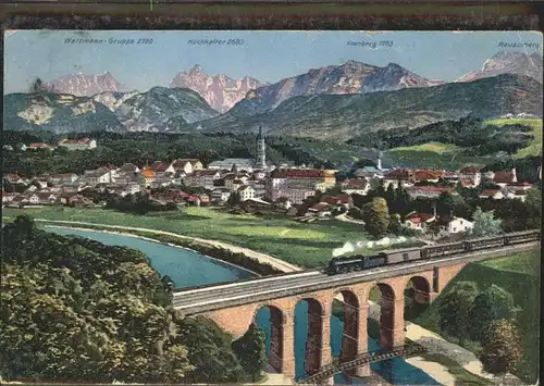 Traunstein Eisenbahn Viadukt Kat. Traunstein