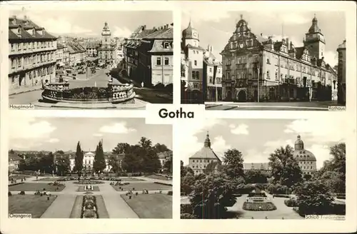 Gotha Thueringen Hauptmarkt Orangerie Schloss Friedenstein Rathaus / Gotha /Gotha LKR