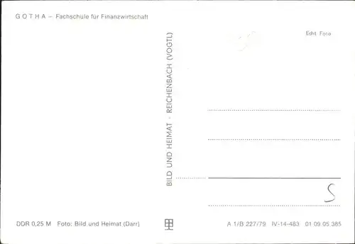 Gotha Thueringen Fachschule fuer Finanzwirtschaft / Gotha /Gotha LKR