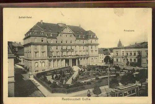 Gotha Thueringen Schloss-Hotel Privatbank Strassenbahn / Gotha /Gotha LKR