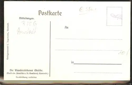 Arnstadt Ilm Die Wanderslebener Gleiche nach Gemaelde v. Fr. Rowland / Arnstadt /Ilm-Kreis LKR