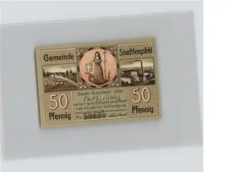 Stadtlengsfeld 50 Pfennig Schein Kat. Stadtlengsfeld