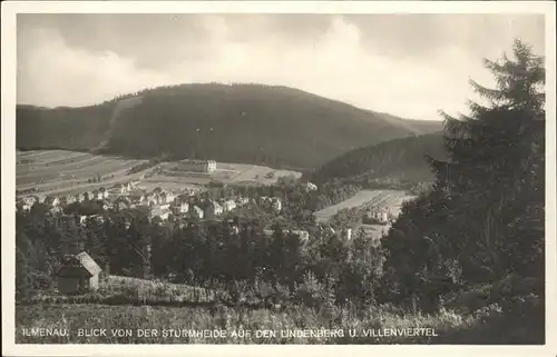 Ilmenau Thueringen Blick auf Lindenberg und Villenviertel Kat. Ilmenau