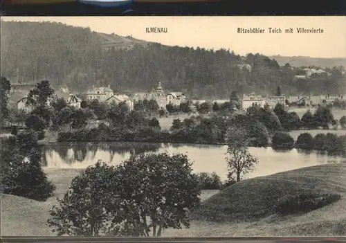 Ilmenau Thueringen Ritzebuehler Teich mit Villenviertel Kat. Ilmenau