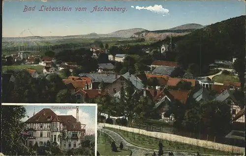 Bad Liebenstein Blick vom Aschenberg mit Sanatorium Kat. Bad Liebenstein