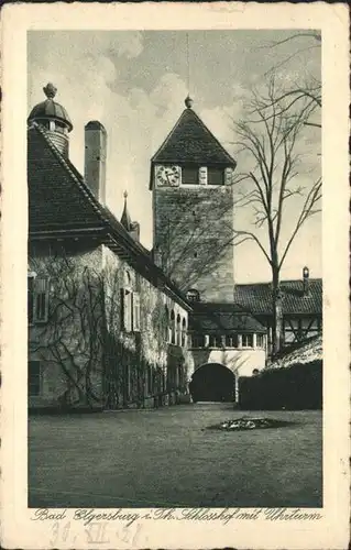 Elgersburg Schlosshof mit Uhrturm Kat. Elgersburg