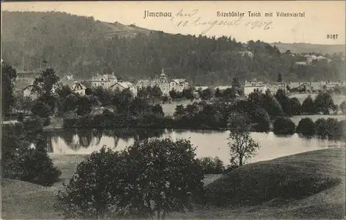 Ilmenau Thueringen Ritzebuehler Teich mit Villenviertel Kat. Ilmenau