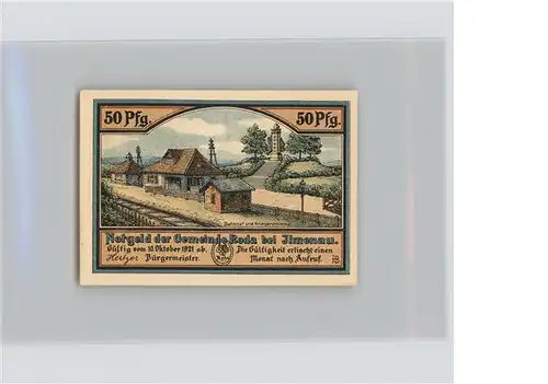 Roda Stadtroda 50 Pfennig Schein Kat. Stadtroda