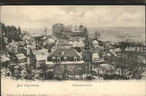 Elgersburg im Winter mit Schloss Elgersburg Kat. Elgersburg