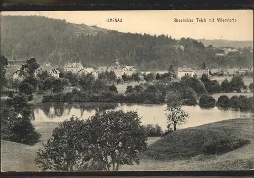 Ilmenau Thueringen Ritzebuehler Teich mit Villenviertel Kat. Ilmenau