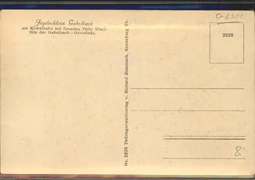 Ilmenau Thueringen Jagdschloss Gabelbach am Kickelhahn Kat. Ilmenau